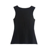 Women's 2025 Summer New Fashion Street Single-Dnecked Sweater Vest