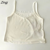 Colors Camisole Women Summer New Lace Patchwork Sweet Cozy Crop Top Female Ins French Popular Skinny Mujer Fashionable