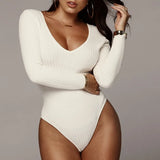 Zingj Spring V-Neck Long Sleeve Pit Strip Slim Bottom Conjoined Dress Autumn And Winter New