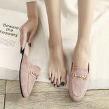 And Autumn Flat Bottom Low-Heeled Half-Slippers Women Wearing Baotou Muller Shoes Size Size