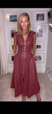 Women's Dress French Dress Retro Sleeveless Leather Zipper Dress Waist Girl