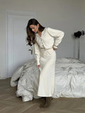 Loose Knitted Set Women 2025 Autumn And Winter New Button Cardigan Sweater + Straight