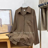 Loose Feeling Loose Lanky Long-Sleeved Shirt Women's Spring And Autumn Design Sense Of Small Casual Chic Outside Folding