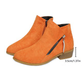 Velvet Side Zipper Short-Trace Martin Boots Women Pointed Thick And Thin Leopard-Print Single