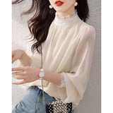 And Autumn 2025 New French Elegant Lace Shirt With Sweet Lanky Long-Sleeved Women's
