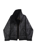 Women's Fur Jacket Belt Zippers Loose Warm Lamb Wool Winter Vintage Thickened Locomotive Lapel Female Chic PU Motorcycle