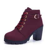 Boots Women's New High Heel Water Station Women's Shoes In The Autumn And Winter 2025 Martin Boots Round Head And Women's Single Boots