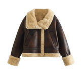 New Double-Sided Fur Loose Fashion Imitation Leather Jacket