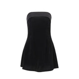 Zingj Polyester Dress Autumn And Winter Hot Style Women's Fashion Sexy Hot Girl Back A Word Collar Slim Strapless