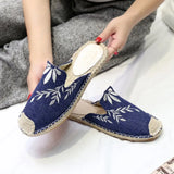 Embroidery Baotou Slippers Women's Grass Porpoise Vine Bottom Fisherman's Shoes Large Size 44 Yards Flat-Soled Muller