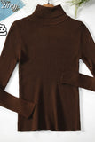 2023 Basic Turtleneck Women Sweaters Autumn Winter Warm Pullover Slim Tops Ribbed Knitted Sweater Jumper Soft Pull