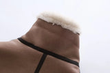 Zingj 2023 New Women's Fashion Fashion Camel Motorcycle Fur