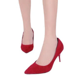 Korean Version Of The Spring And Autumn New High-Heeled Women's Large Fashion Pure Color Fashion Light Mouth Lady Single Shoes Fine