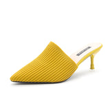 Half-Slippers High Heel Head Women's Summer New Fashion Half-Shoe Single Shoes Fashion Fine Heel Cool