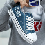Men's Shoes 2025 Trend New Casual Trend Men's Low-Bottom Sports Thick-Soled Youth Canvas