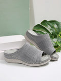 New Slope And Casual Round Head Composite Flying Woven Cool Slippers Type Sandals Women