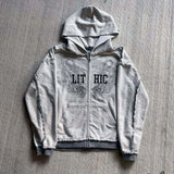 Personality Zippered Sweatet Double-Layer Fake Two-Piece Hooded Jacket Trendy Street Casual