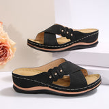Slopes And Slippers Women's New Summer Sandals Flat-Bottomed Slippers Anti-Slip Rocking Line Light Cool