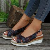 Summer New Women's Shoes Eaby Comfortable Thick-Soled Sandals 40-43 Light-Bottomed Buckle With Fish Mouth Sandals