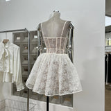Sweet And Spicy Yen Lace Fish Bone Ponum Sling Dress Birthday Party Dress Autumn And