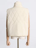 Zingj 2024 Niche Loose Vest Diamond Chain Trim Clip Cotton Sleeveless