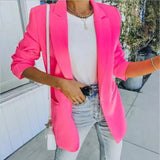 Spot 2025 Autumn / Winter New Female Fashion Temperament Solid Color Lapel Long Sleeve Small Suit