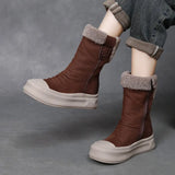 Cowhide Lamb Wool Snow Boots Winter New Maillard Warm And Velvet Boots Thick Bottom