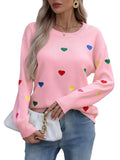 And Winter Knitted Fashion Color Love Long-Sleeved Collar Collar Sweater