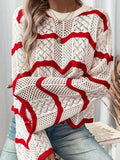 Yang Autumn New Women's Sweater Wavy Horn Long-Sleeved Knitted Shirt