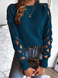 And Winter Sweater Women's Hollow Cloth Splicing Long-Sleeved Knitted Shirt Collar