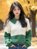 And White Bumped Jumper Women's New Autumn And Winter 2025 Small Man Chic Beautiful Little Syruped Knitting