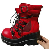 Po And Martin Boots 2025 New Pink Thick-Bottom Large-Size Fashion Short-Sleest