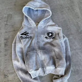 Trend Street Free-Movement FLUENT Print Zippered Sweater Men And Women Hip Hop Sports Zipper