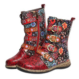 Autumn And Winter New Large Code 43 Martin Boots Women Embroidered National Wind And Hot Short Boots Flat Bottom