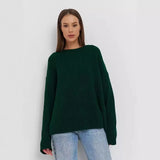 Zingj / Winter 2024 Round Collar Loose Long Sleeve Basic Casual Sweater