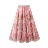 Up With Color Flower Mesh Dress Dress Girl 2025 Spring French Court Style Temperament Cake Skirt