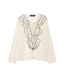 For Women's INS Burst Cascade Decoration Translucent Shirt + With Belt Hanging