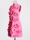 Design Sense A Skirt 2025 New Fashion Straight Sleeveless Three-Dimensional Flowers Spliced With