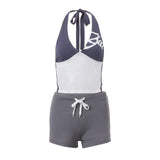 Zingj Summer New Women's Fashion Street Sexy Hottie Matching Color Hanging Neck Vest Low Waist Casual Shorts