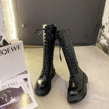 Boots Girl But Knee 2025 Spring New Thick Background Thick And High-Heeling Knight Boots Small Long Boots