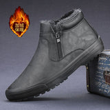 New Martin Boots Men's High-Help Zipper Leisure Trend To Keep Warm And Velvet Thick Cotton Shoes