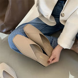 Wear Ladies Slippers Baotou Summer Half Slippers Flat-Soled Muller Shoes Fashion Beach Women Cold