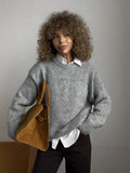 Lazy Wind Wool Sweater Woman 2025 Dress Bag Loose Knitted Shirt Long-Sleeved