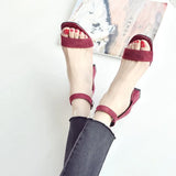 Women 2025 Summer New Square Head Thick Heel High-Heeled Sandals Women's Korean Version Of The Word Fashion