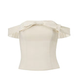 Zingj Summer New Fashion Sexy French Pure Desire Collar Bow Decoration Short