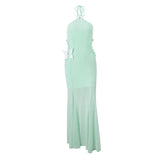 Zingj 2024 Autumn New Sexy Temperament A Word Shoulder Hanging Neck Butterfly Decoration Slim Holiday Dress