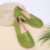 Summer Large-Size Casual Sandals Women's Slope Hollow Pure Color Single Shoes Low-Heeled Sandals