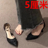 High-Heeled Women 18-Year-Old Rite Of Passage Design Small Pointed Pearl Word With Single Shoes Korean Design