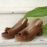 Flower High-Heeled Sandals Women 2025 Summer New Fashion Casual Coarse Sandals