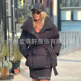 Three-Color Collar Warm Waist Women's Cotton Jacket Autumn And Winter Loose Collar New Fashion